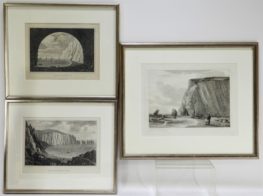 3PC 19C ENGLISH ISLE OF WIGHT ENGRAVING 29bea8