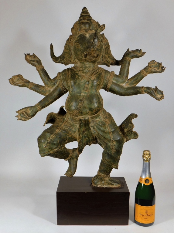 20C INDIAN PATINATED METAL SCULPTURE