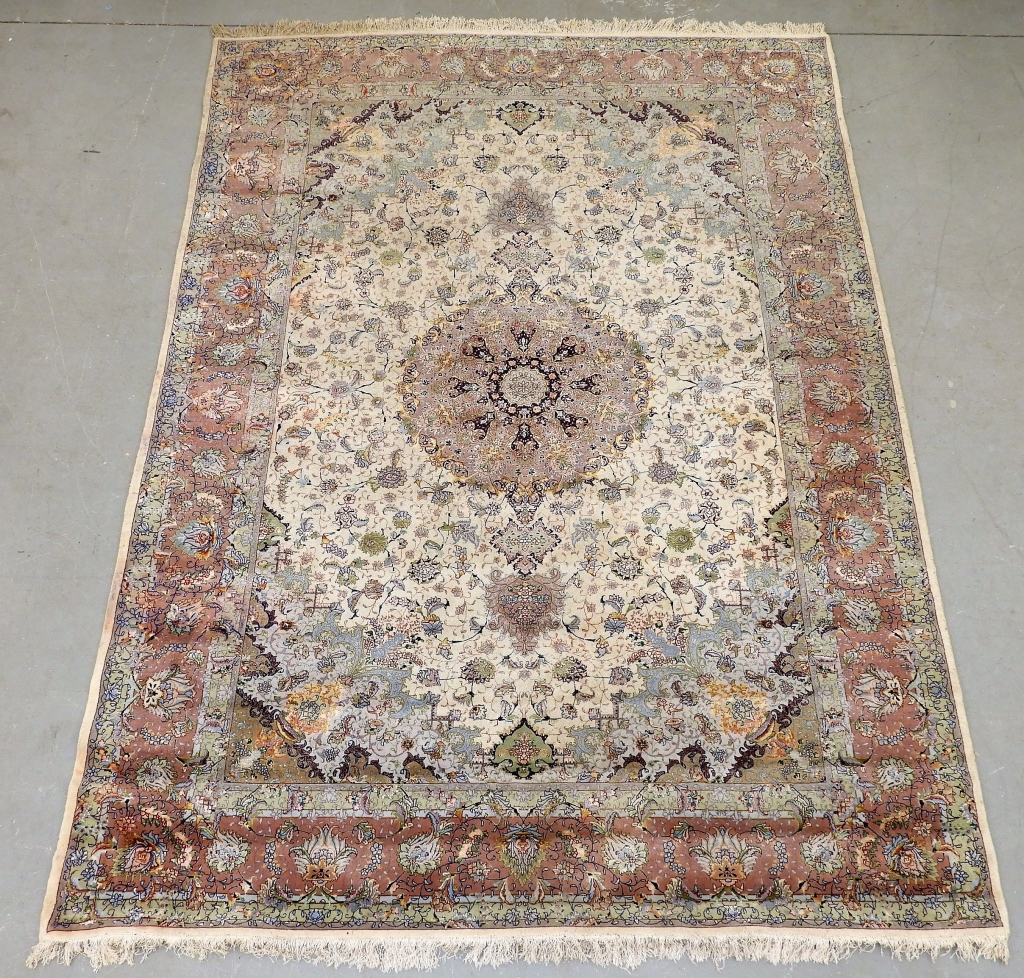 TABRIZ SILK KERMAN ROOM SIZE CARPET 29bec9