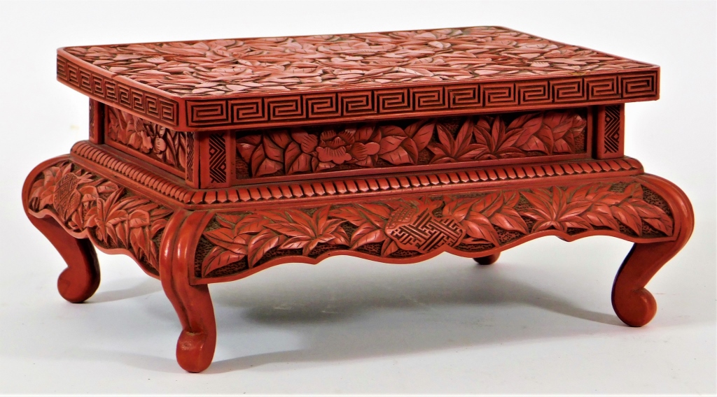 EXCEPTIONAL CHINESE CINNABAR CARVED 29bed6