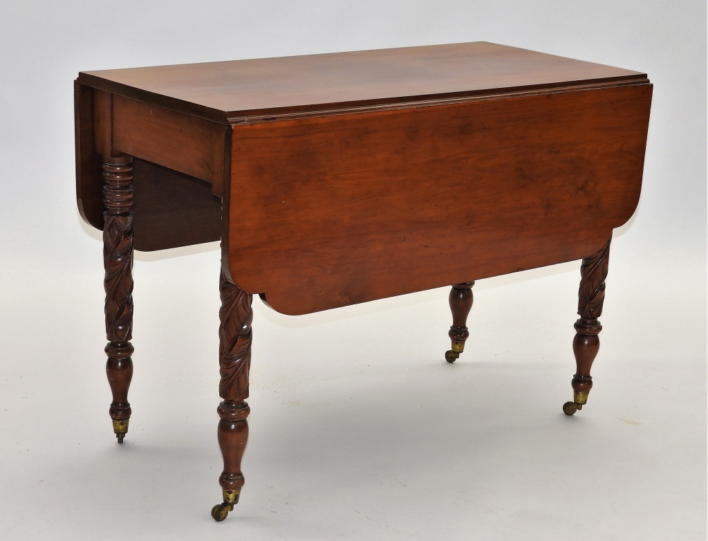 NEW YORK FEDERAL CHERRY DROP LEAF TABLE