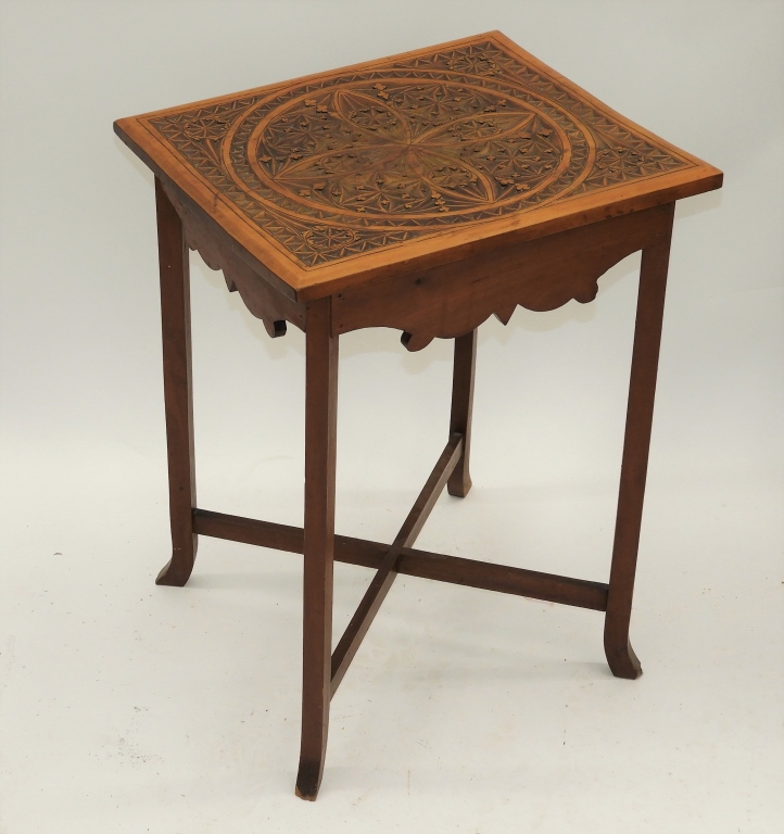 ANGLO-INDIAN CARVED WOOD SIDE TABLE