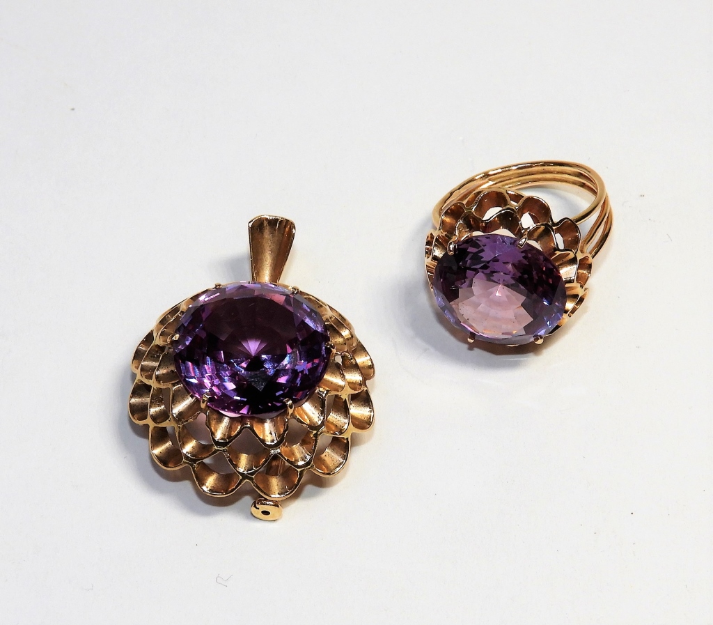 14K GOLD LAVENDER VIOLET SAPPHIRE 29c013