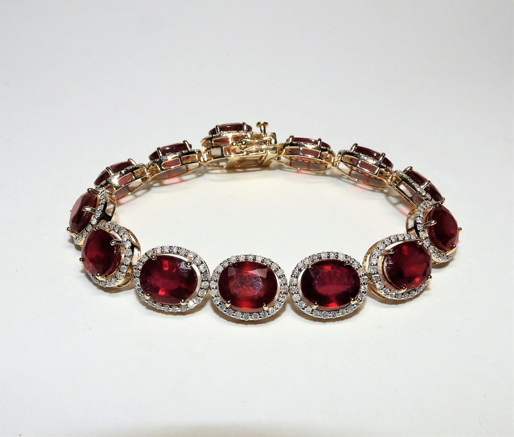 14K YELLOW GOLD RUBY & DIAMOND