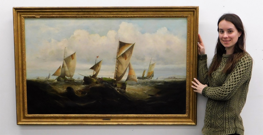 LARGE HENRY KING TAYLOR MARITIME SEASCAPE