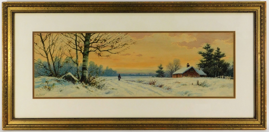 WILLIAM PASKELL WC WINTER LANDSCAPE