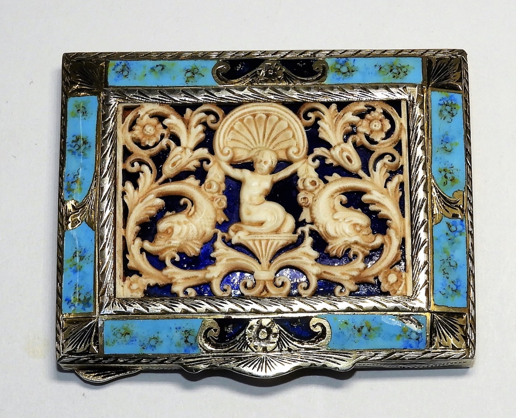 C 1900 ITALIAN ENAMEL 800 SILVER 29c089