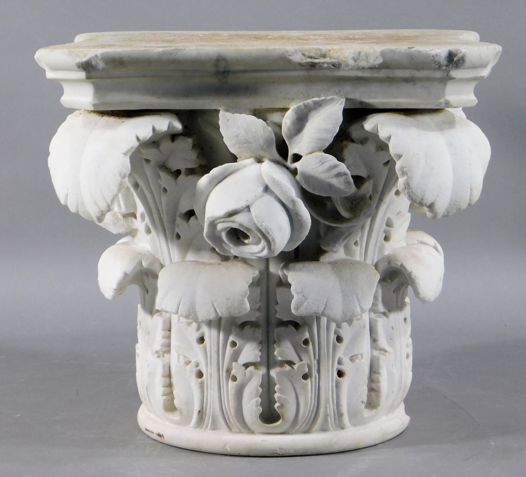 19C ITALIAN MARBLE CORINTHIAN COLUMN 29c15d