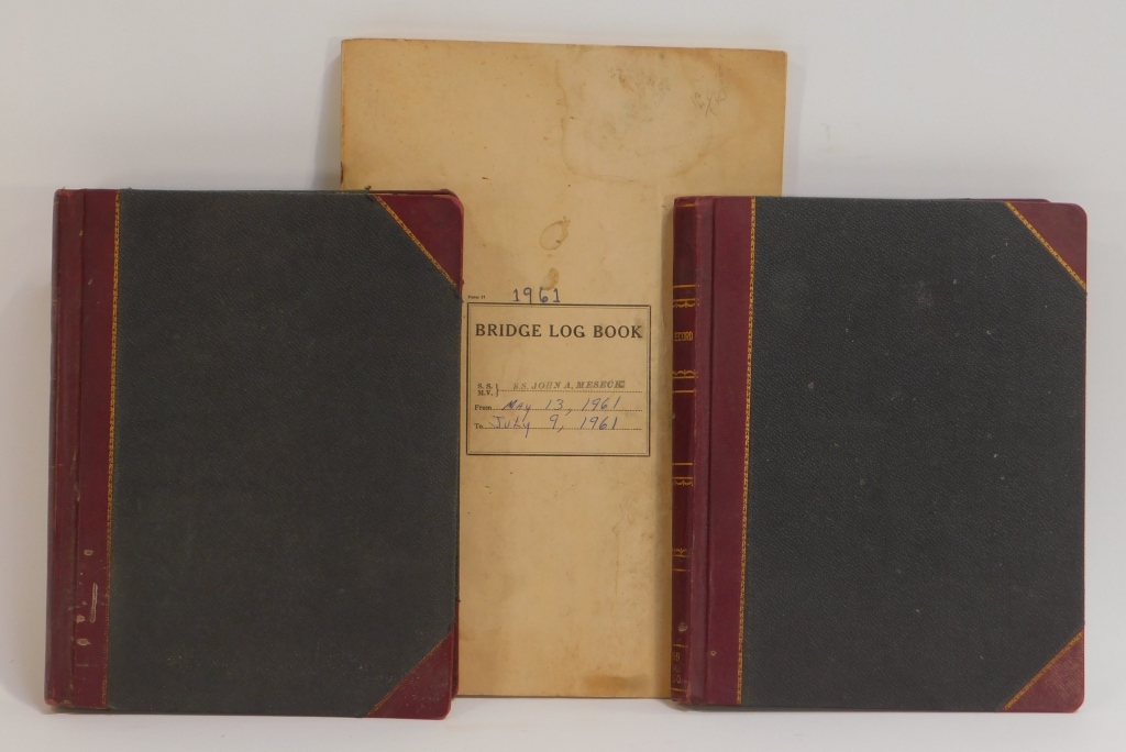 3PC MARITIME STEAM SHIP LOG BOOK