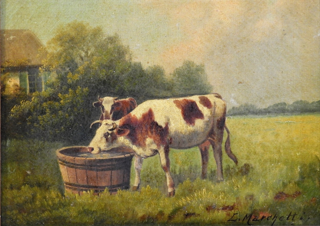 19C AMERICAN SCHOOL COW LANDSCAPE 29c202