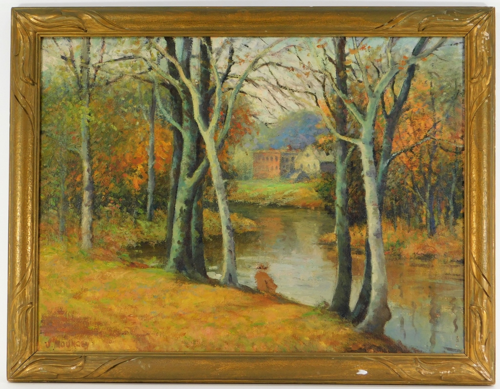 IMPRESSIONIST AUTUMN RIVER LANDSCAPE