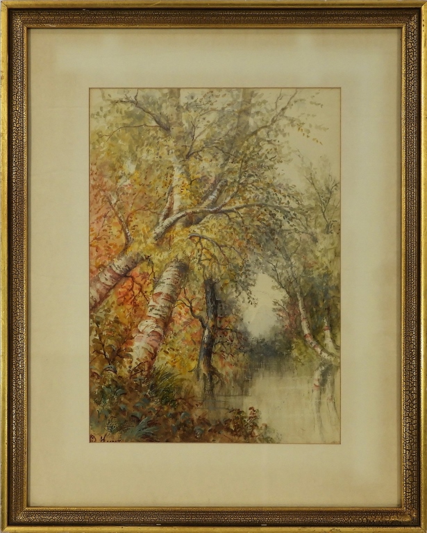 AMERICAN SIGNED HUNT AUTUMN WC 29c247