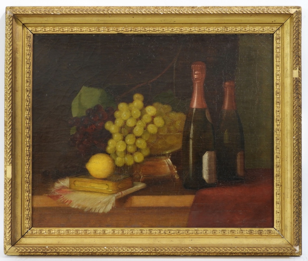 19C. AMERICAN GRAPE TABLETOP STILL LIFE