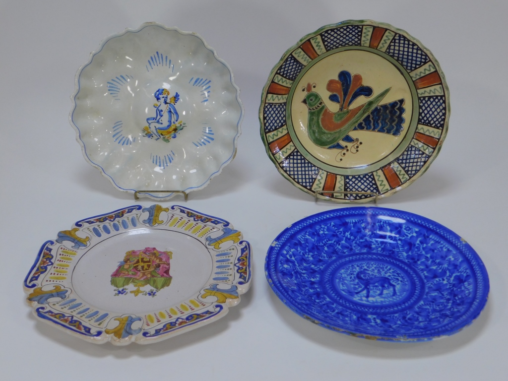 4PC 19C ANTIQUE EARTHENWARE FAIENCE 29c378