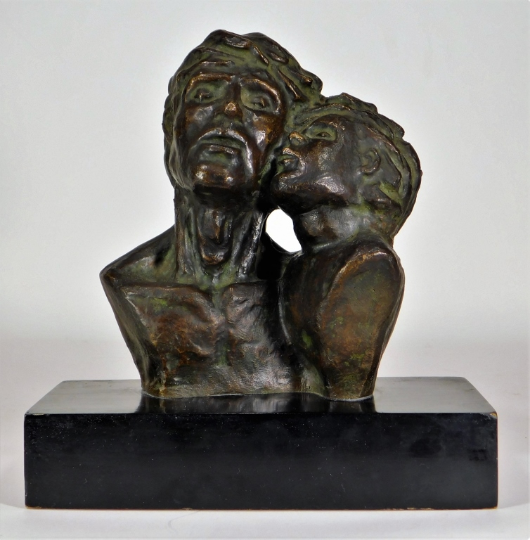 VICTOR SALMONES FATHER & CHILD BRONZE