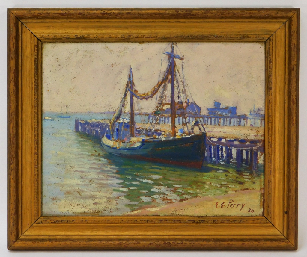 ERNEST PERRY PROVINCETOWN HARBOR SEASCAPE