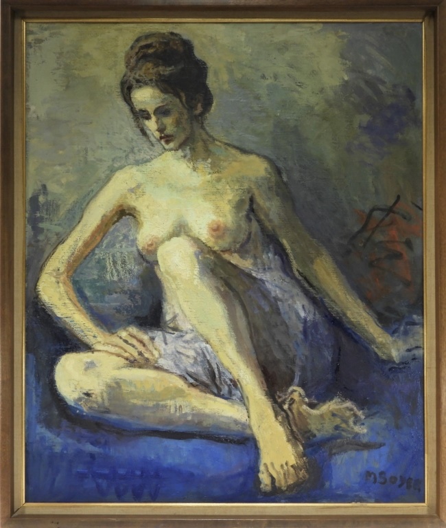 MOSES SOYER O C PAINTING OF A SEATED 29c44f