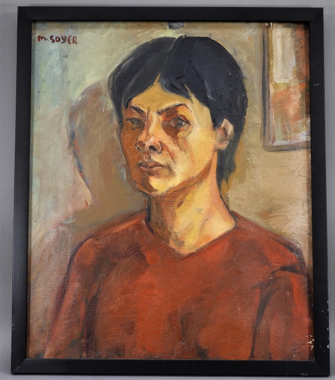 MOSES SOYER O/C PORTRAIT PAINTING