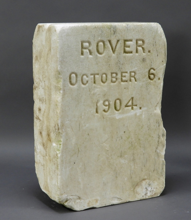 1904 WHITE MARBLE ROVER PET CEMETERY
