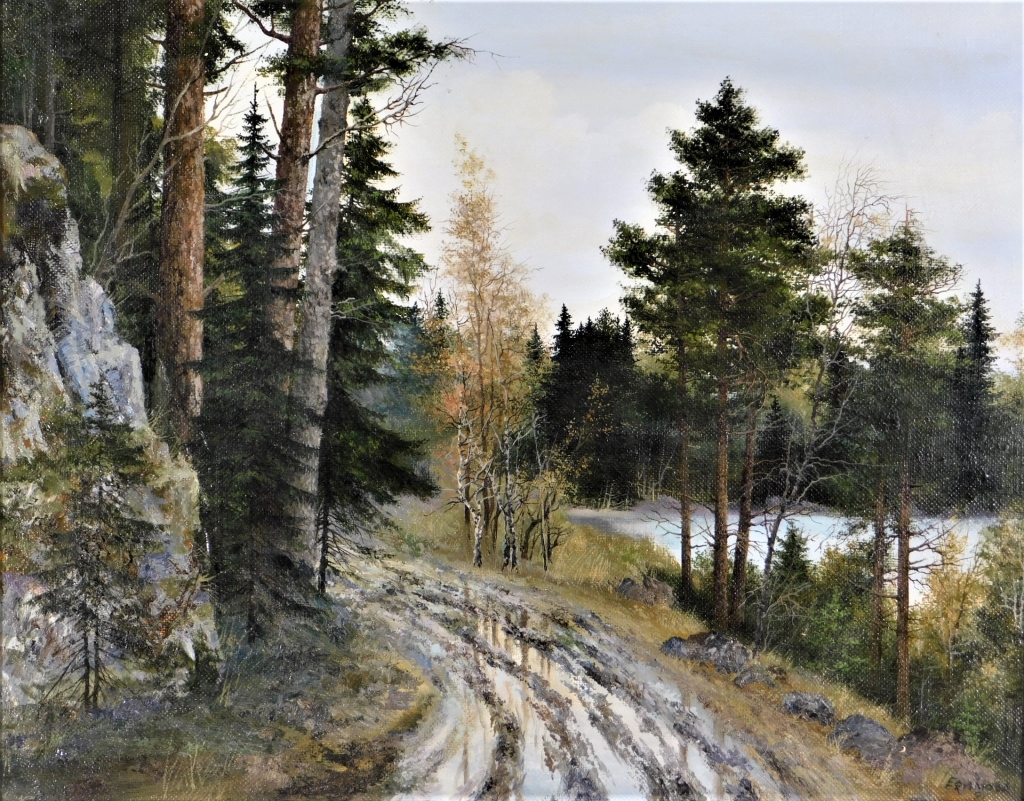 1991 RUSSIAN COUNTRY ROAD LANDSCAPE 29c545