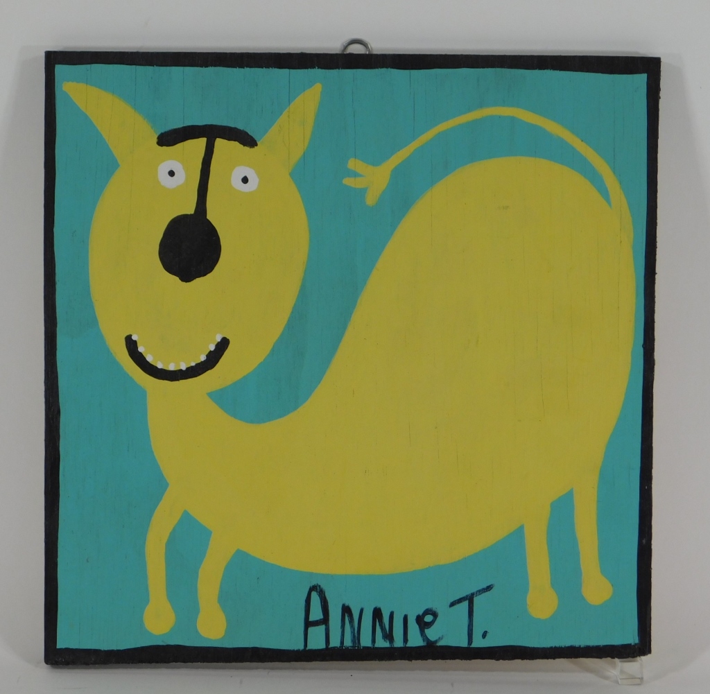 ANNIE TOLLIVER NAIVE FOLK ART YELLOW