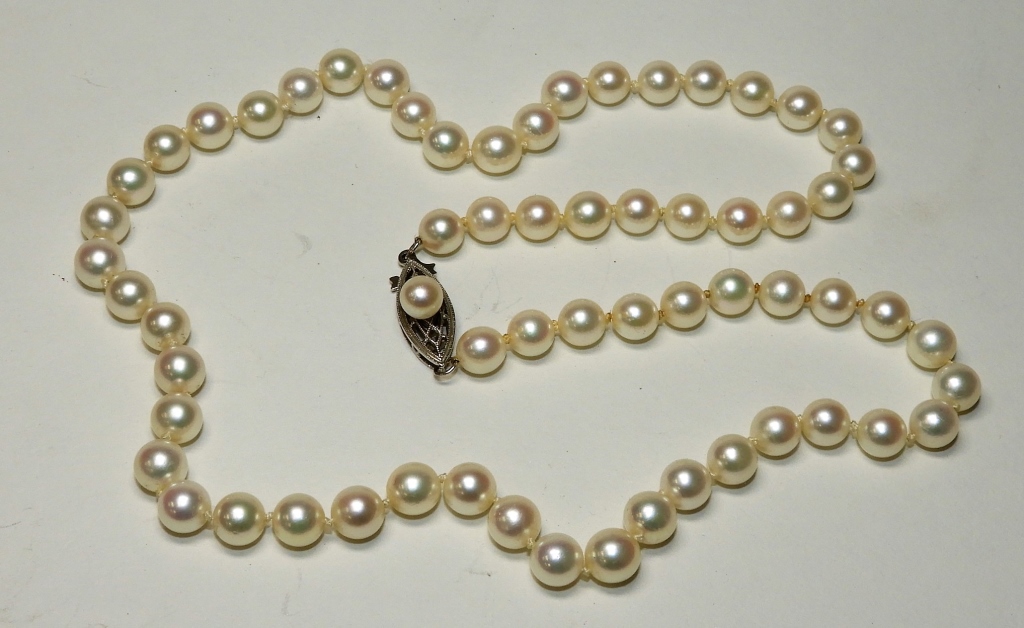 14K GOLD 5MM IRIDESCENT PEARL STRAND 29c5a9