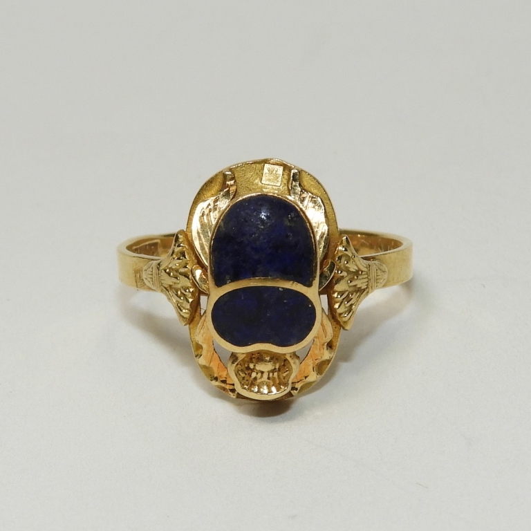 FINE EGYPTIAN 18K GOLD LAPIS LAZULI 29c5c8