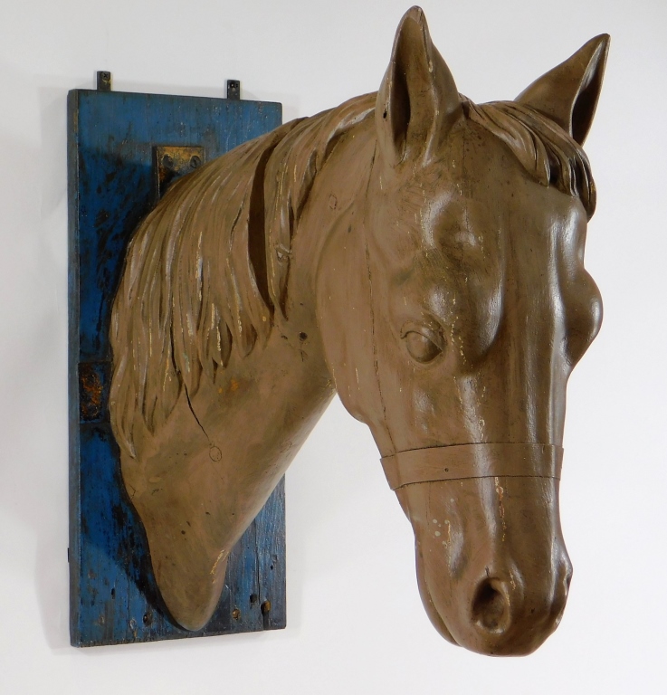 19C. FRENCH CARVED WOOD HORSE BUTCHER'S