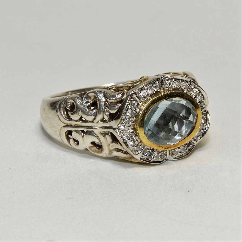 C KRYPELL 18K GOLD STERLING TOPAZ 29c5e8