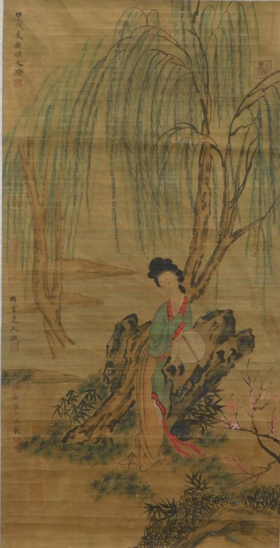 EARLY CHINESE WOMAN TREE LANDSCAPE 29c60d