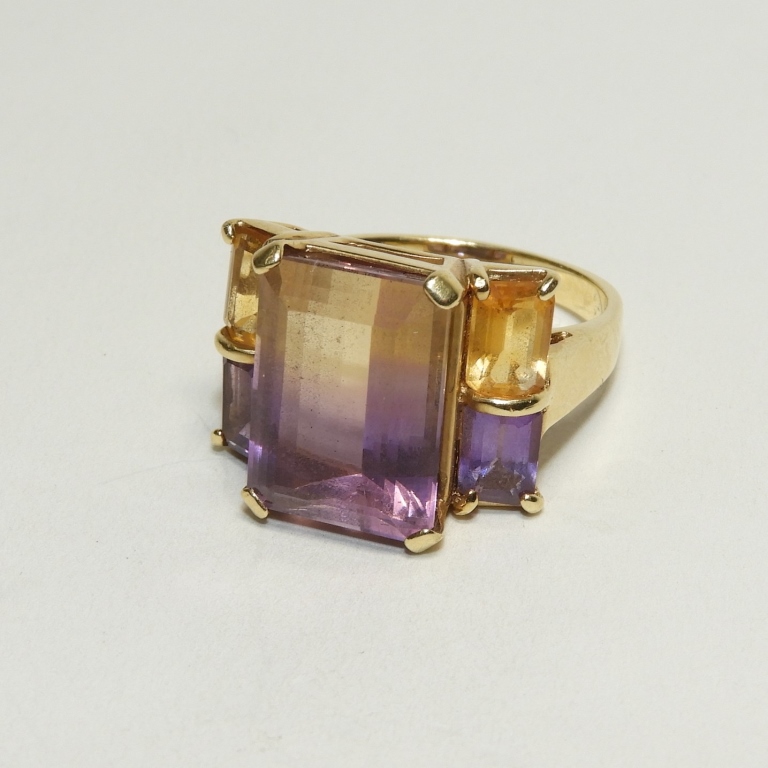 AMETRINE AMETHYST CITRINE 14K GOLD 29c622