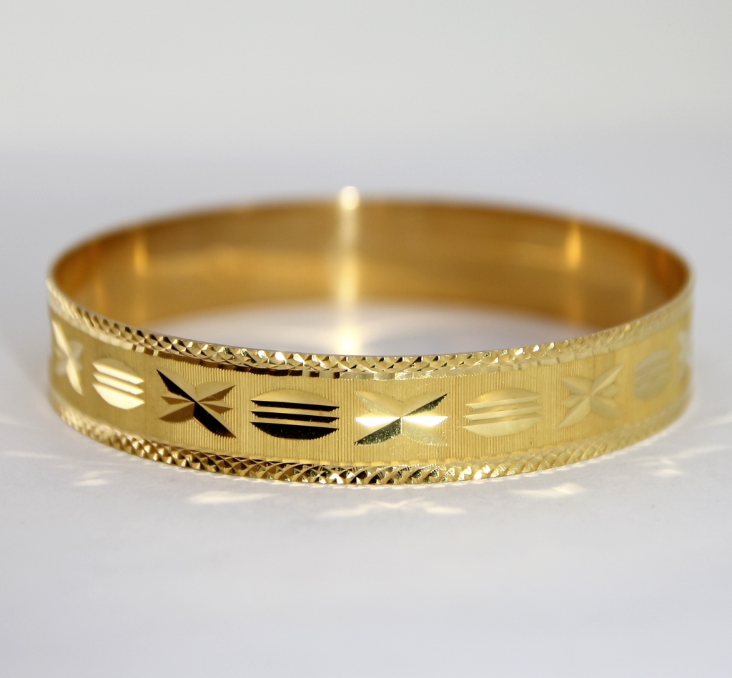 22K GOLD ETCHED HIGH STYLE BANGLE 29c678