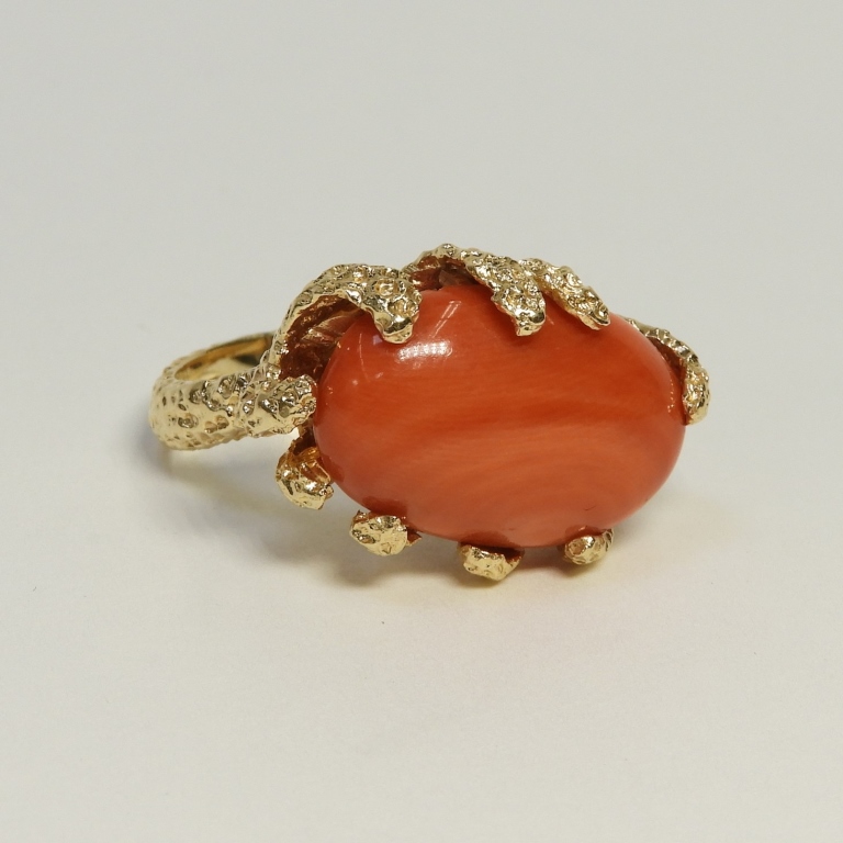 14K YELLOW GOLD SEAFORM CORAL LADY S 29c67a