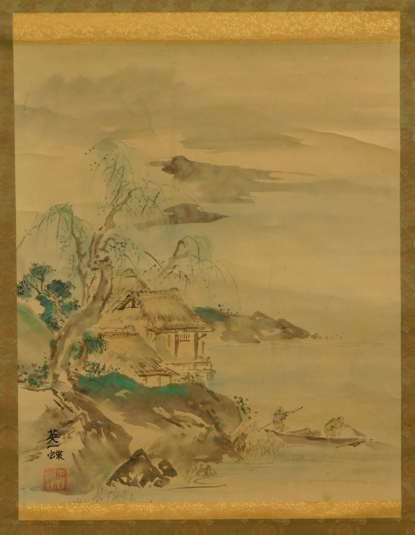 CHINESE MOUNTAIN LANDSCAPE WC SCROLL 29c6cc