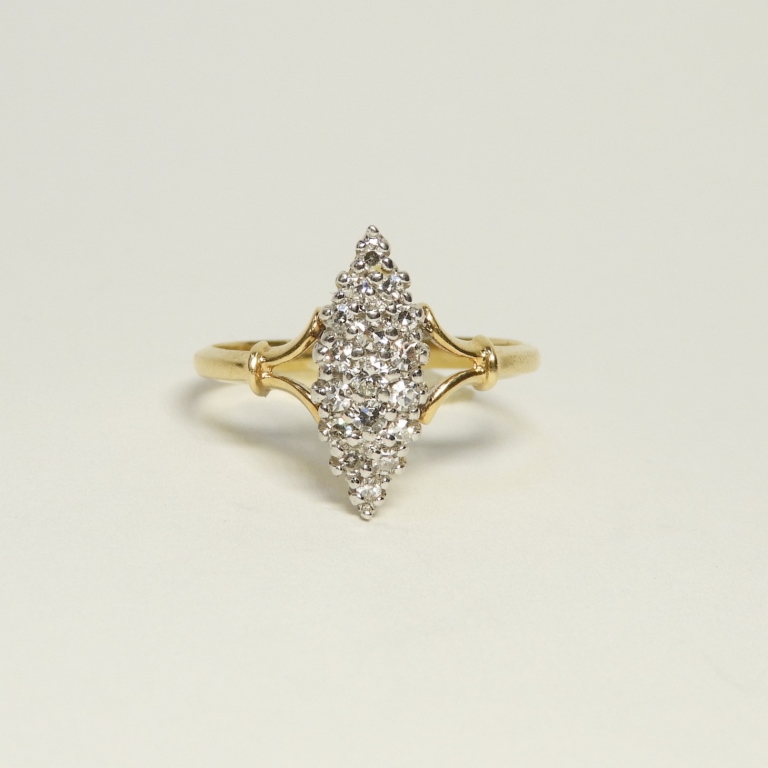 14K YELLOW GOLD MARQUISE DESIGN
