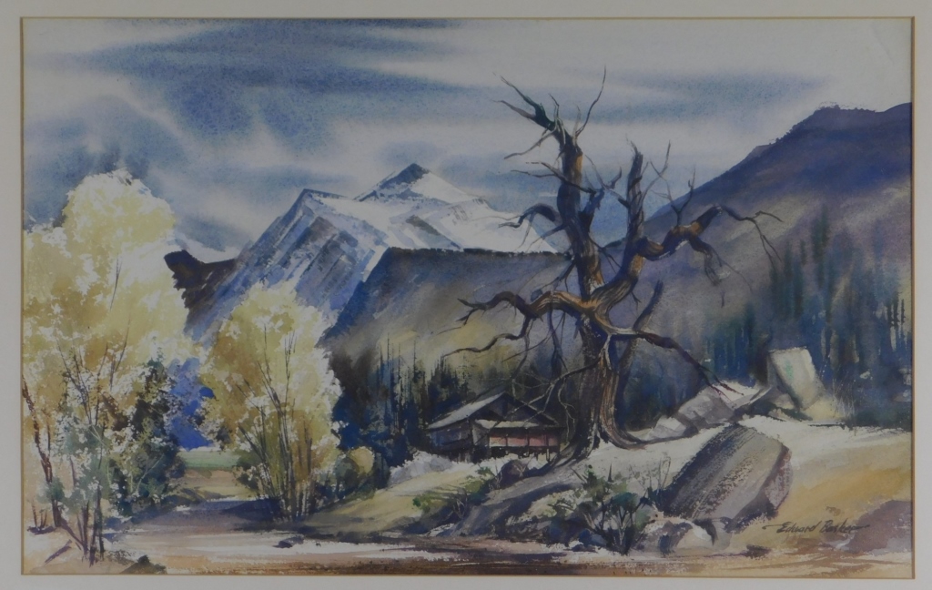 EDWARD BASKER MOUNTAIN CABIN LANDSCAPE 29c6fc