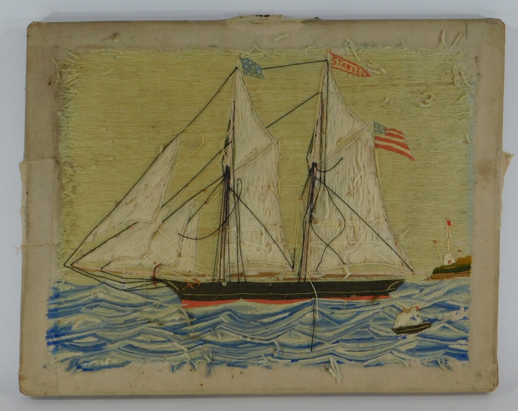 19C. AMERICAN FOLK ART SHIP'S WOOLIE