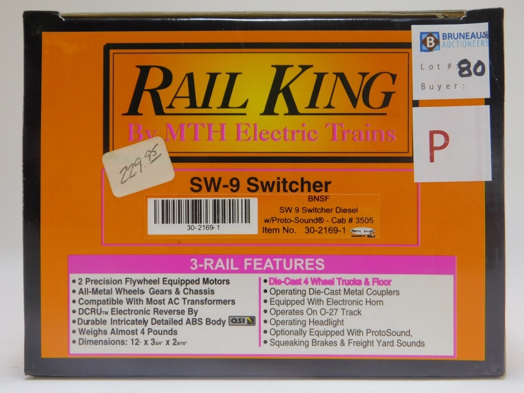 RAIL KING BNSF SW9 SWITCHER DIESEL ENGINE