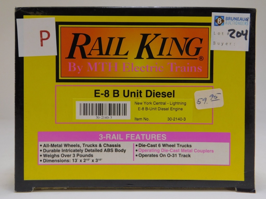 RAIL KING NEW YORK LIGHTNING E-8 B-UNIT