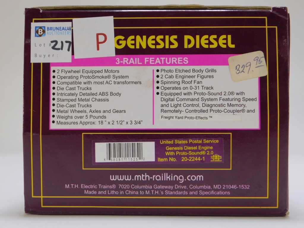 MTH USPS MAIL GENESIS DIESEL ENGINE