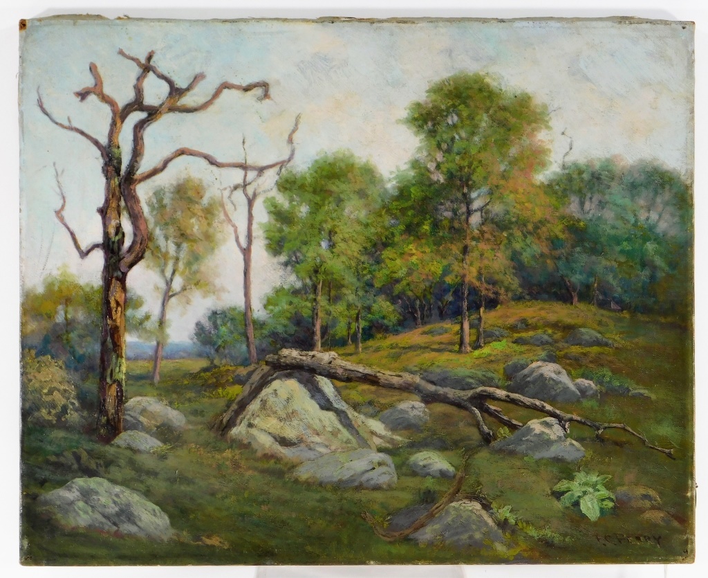 FRANK C PERRY SUMMER WOODED LANDSCAPE