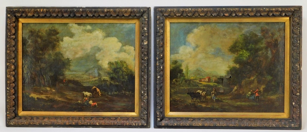 PR 19C EUROPEAN BUCOLIC COW LANDSCAPE 29ca1a