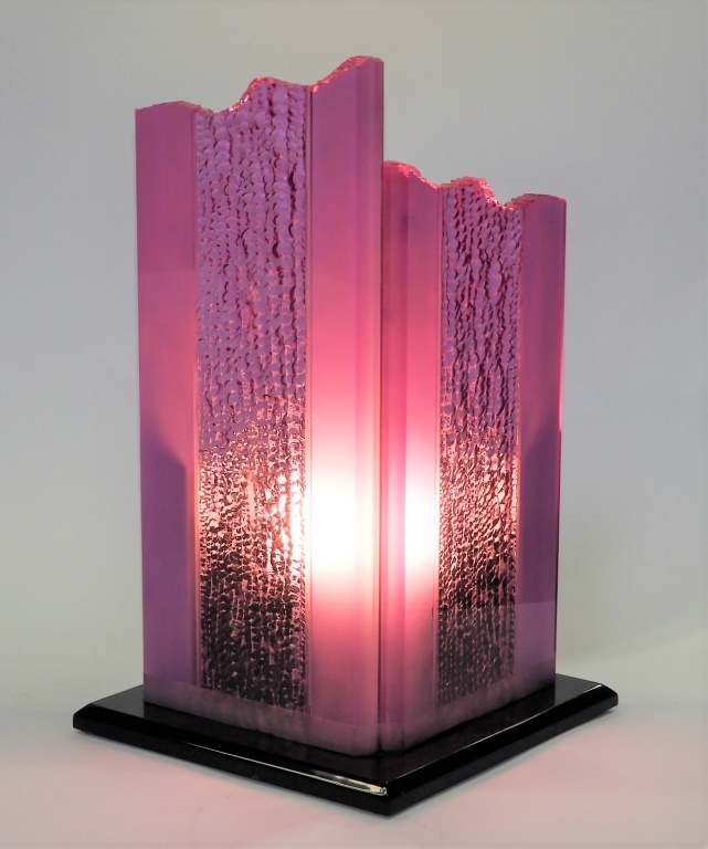 SHLOMI HAZIZA PURPLE LUCITE SCULPTURE