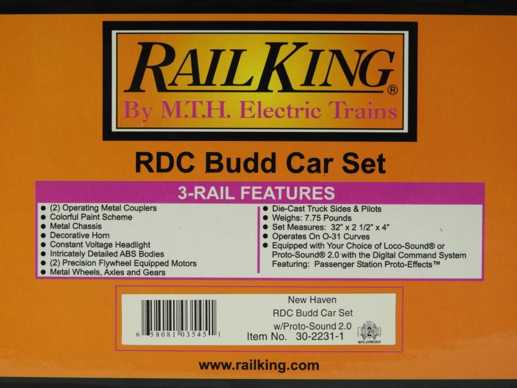 RAIL KING RDC BUDD CAR SET O GAUGE 29cc63