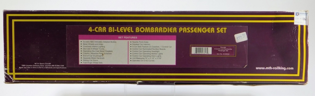 MTH SOUNDER 4 CAR BI-LEVEL BOMBARDIER