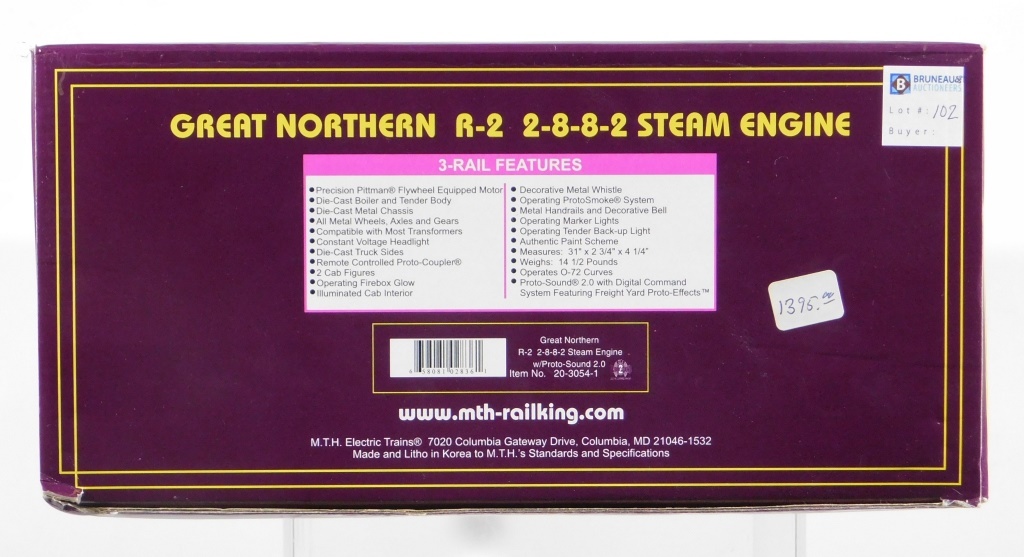 MTH GREAT NORTHERN R 2 2 8 8 2 29cd13