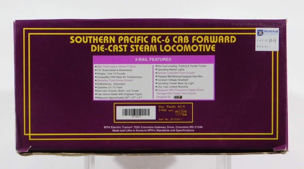 MTH SOUTHERN PACIFIC AC 6 STEAM 29cd16