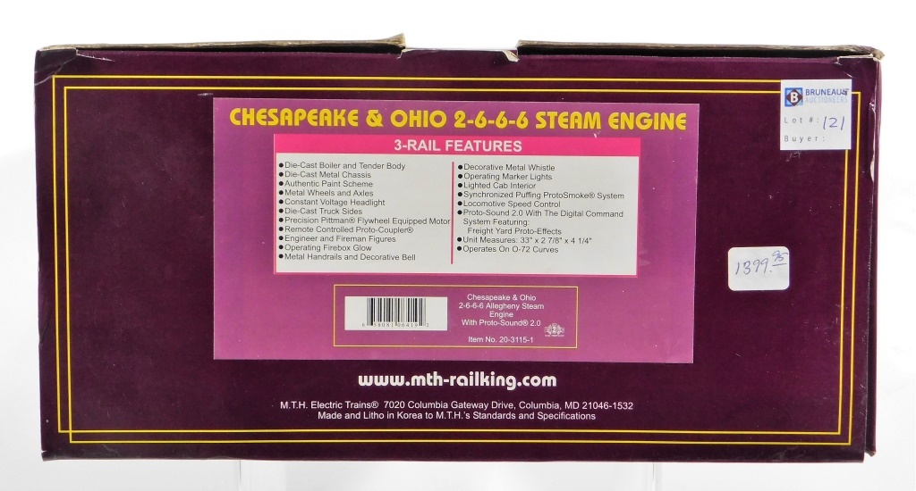 MTH CHESAPEAKE OHIO ALLEGHENY 29cd32