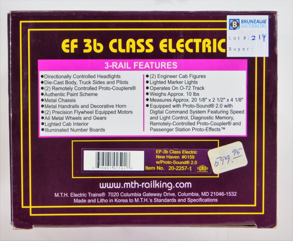 MTH NEW HAVEN EF 3B CLASS ELECTRIC O