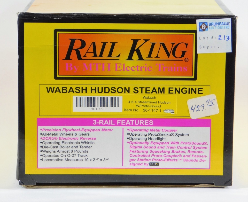 RAIL KING WABASH HUDSON STREAMLINED 29cdce